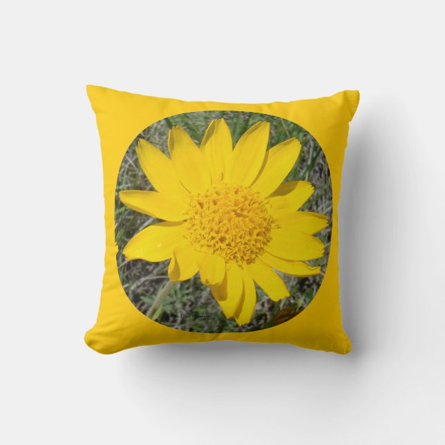 Almofada F34w Flor Amarela Selvagem Sneezeweed (Frente)