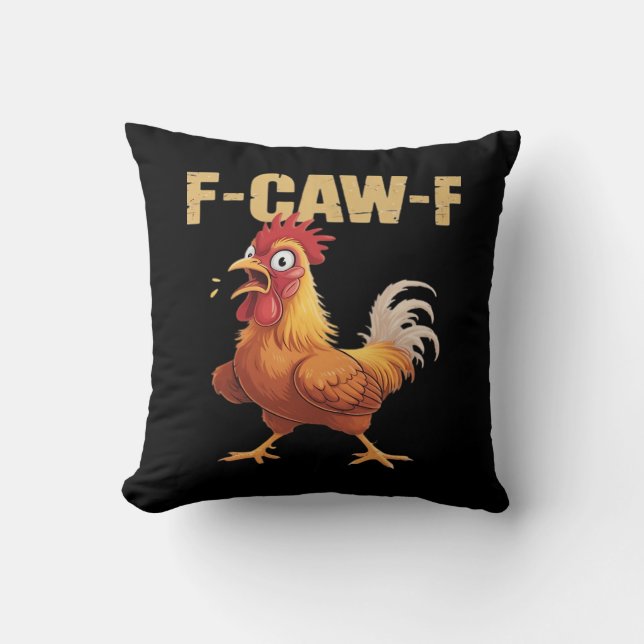 Almofada F-Caw-F Crow Gothic Funny Humor (Frente)