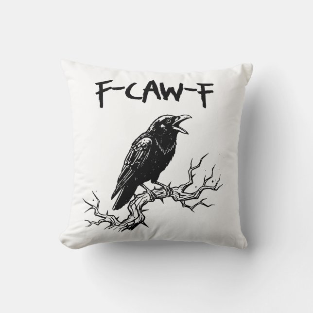 Almofada F-Caw-F Crow Raven Pun (Frente)