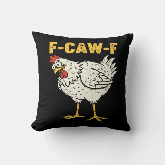 Almofada F-Caw-F Frango Clássico Retro Legal (Frente)