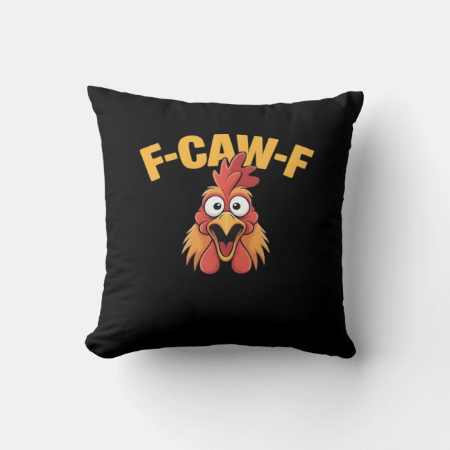 Almofada F-Caw-F Frango Frango Engraçado Gráfico Criativo (Frente)