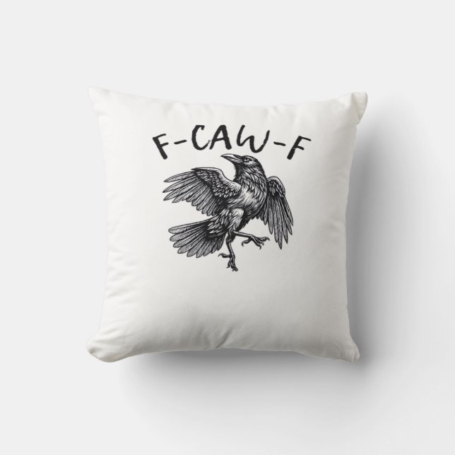 Almofada F Caw F Funny Crow Vintage Graphic (Frente)