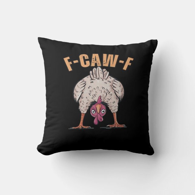 Almofada F Caw F Galinha Engraçada Estilo Clássico Retro Le (Frente)