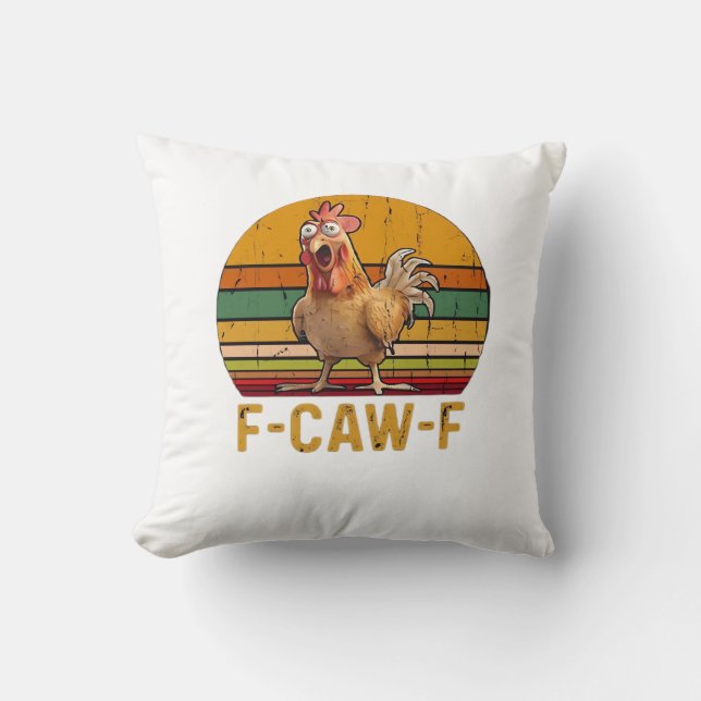 Almofada F-Caw-F Humor de Frango Essencial Minimal Limpo (Frente)
