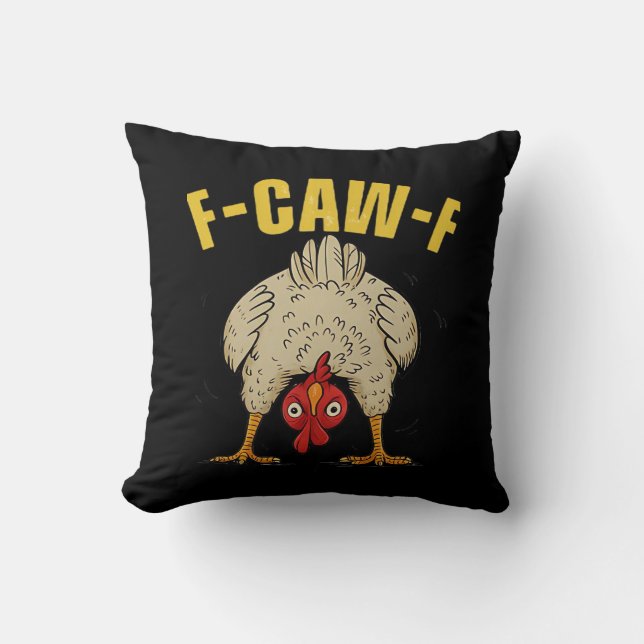 Almofada F-Caw-F Humor Gothic Crow Funny Aesthetic Style (Frente)