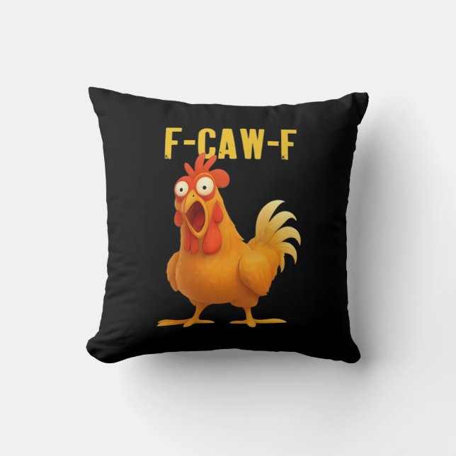 Almofada F Caw F Meme de Frango Engraçado Estilo Moderno Te (Frente)