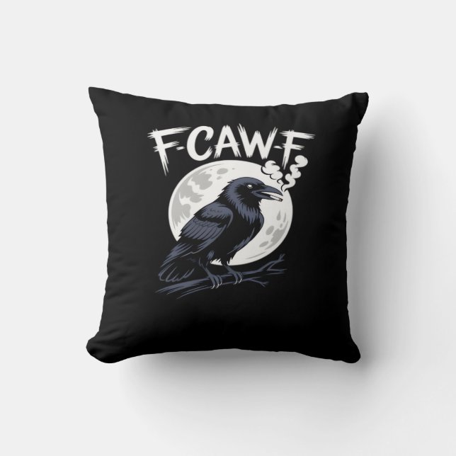 Almofada F-Caw-F Pássaro Clássico Arte Vintage (Frente)