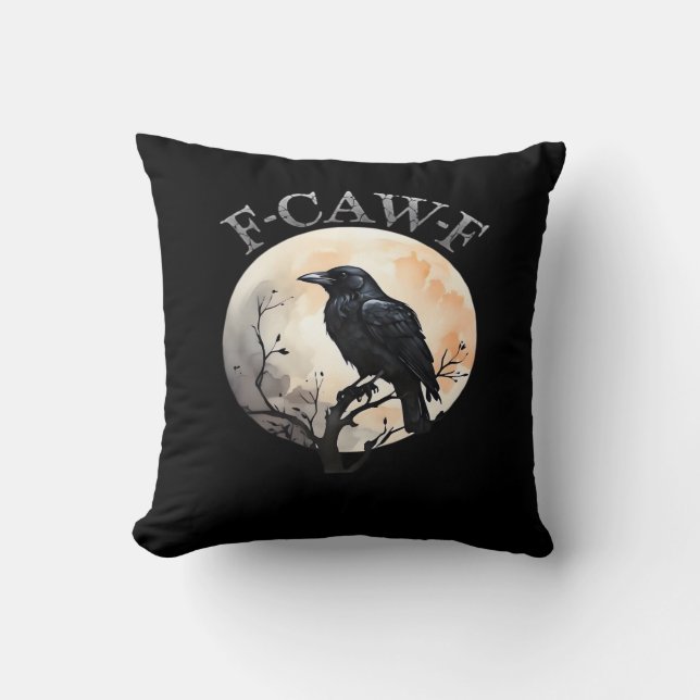 Almofada F Caw F Pássaro Engraçado Lua Estilo Minimalista L (Frente)