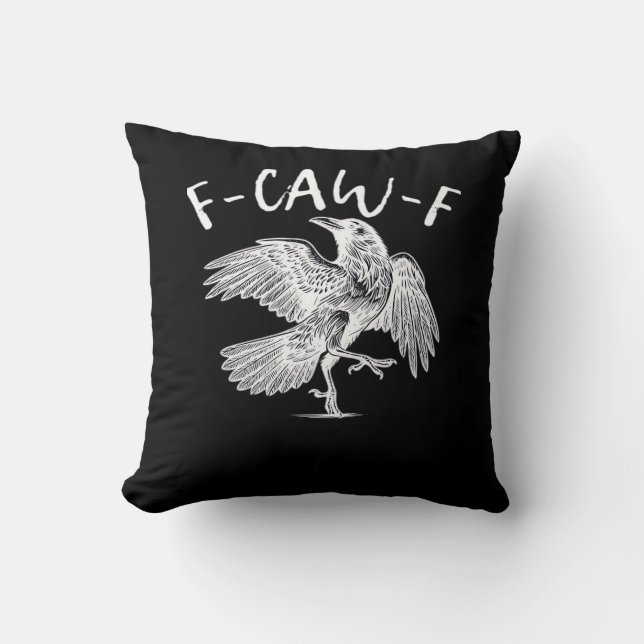 Almofada F-Caw-F Raven Gráfico Vintage (Frente)