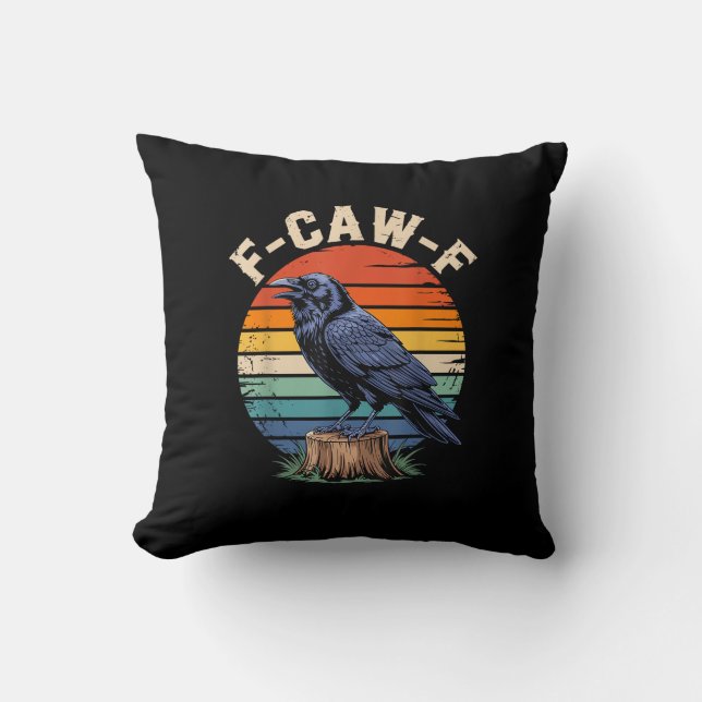Almofada F-Caw-F Raven Moon Gothic Halloween Crow Bird Love (Frente)