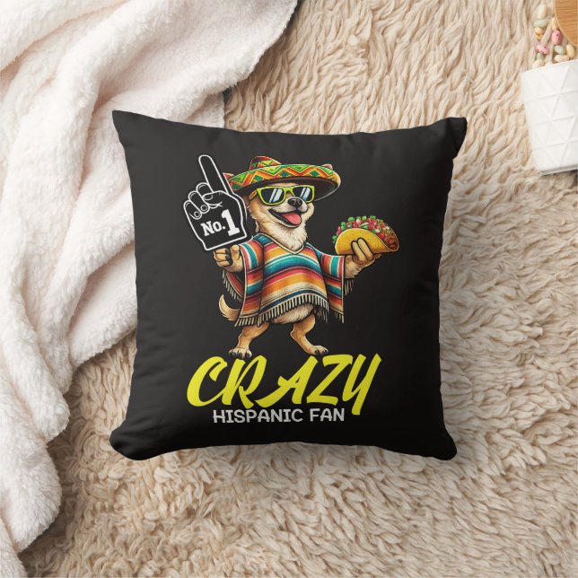 Almofada Fã Hispano Louco - Chihuahua Mexicano Engraçado Or (Cobertor)