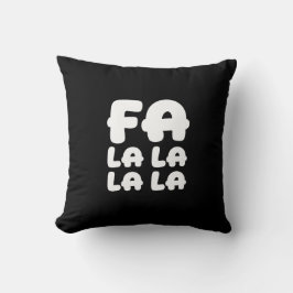 Almofada Fa La La La La Black & Red Christmas Accent Pillow