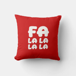 Almofada Fa La La La La Red Christmas Accent Throw Pillow