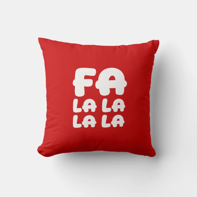 Almofada Fa La La La La Red Christmas Accent Throw Pillow (Frente)