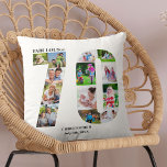 Almofada Fabuloso em 70 70 de Colagem de Fotos Personalizad<br><div class="desc">Presente de aniversário de 70 personalizado. Este travesseiro decorativo personalizado tem uma colagem de fotos elegante em um número 70 com tipografia de cinzas escuras. O texto diz "Fabuloso @" juntamente com o seu nome personalizado e a data de nascimento (todos os quais pode editar ou deixar vazio). O modelo...</div>