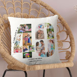 Almofada Fabuloso em aniversário de 40 anos de Colagem de F<br><div class="desc">Presente de aniversário de 40 anos personalizado. Este travesseiro decorativo personalizado tem uma colagem de fotos elegante em um número 40 com tipografia de cinzas escuras. O texto diz "Fabuloso @" juntamente com o seu nome e data de nascimento personalizados. O modelo está pronto para que você adicione suas fotografias,...</div>
