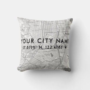 Almofada Faça seu próprio Modelo de mapa personalizado da