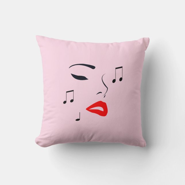 Almofada Face de Música Feminina (Frente)