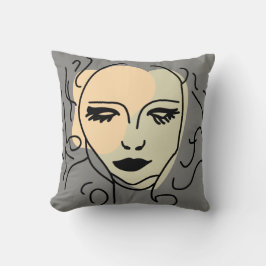 Almofada Face Minimalista de Reflexão Silenciosa