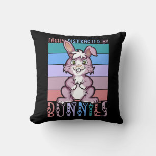 Almofada Facilmente distraído por Bunnies Cute Bunny Lover