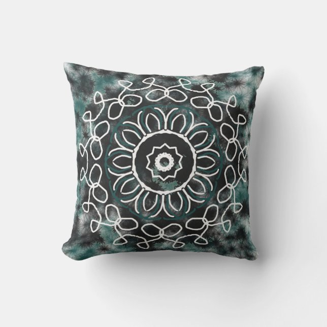 Almofada Fada Black Teal Medallian Design (Frente)