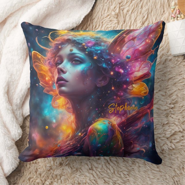 Almofada Fada de fantasia colorida (Cobertor)