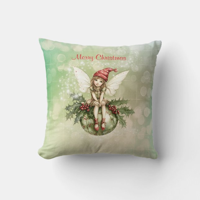 Almofada Fada de Natal Gelada em Ornamento (Frente)