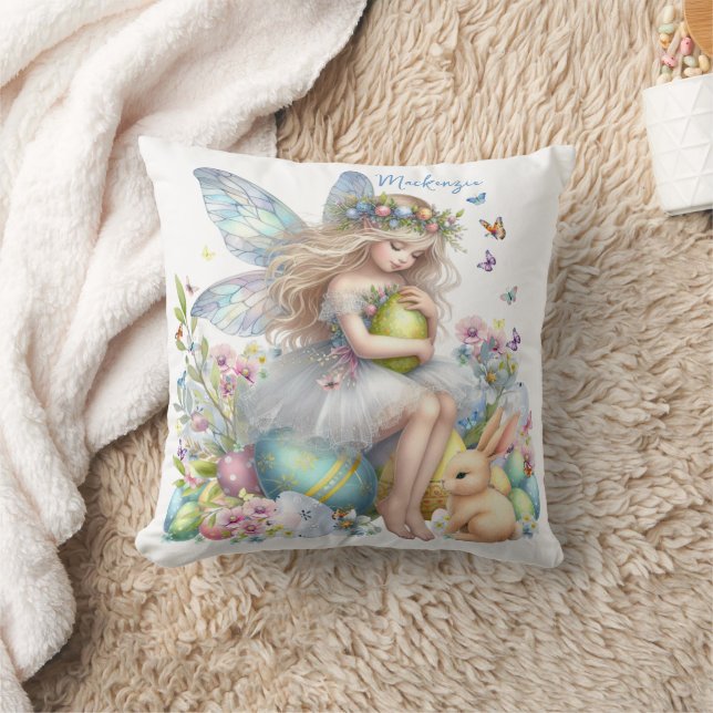Almofada Fada de Primavera de Páscoa de de Aquarela (Cobertor)