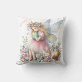 Almofada Fada de Primavera de Páscoa de de Aquarela