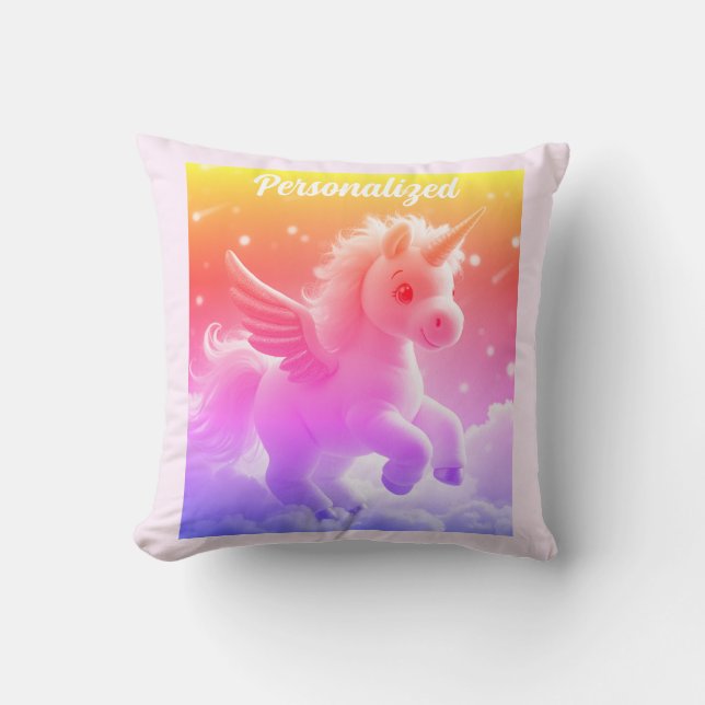 Almofada Fada Fácil, Bebê, Unicórnio Rosa, Fantasia Cinza (Frente)