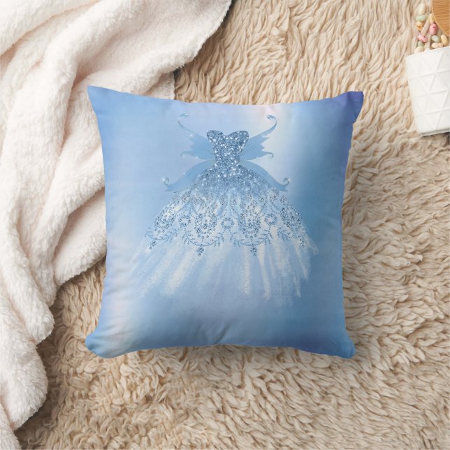 Almofada Fada Wing Ice Gown | Sheen Iridescente Azul-Geado (Cobertor)
