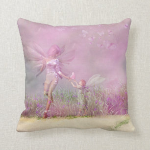 Almofada Fadas de Borboleta Rosa Cintiladas Modernas