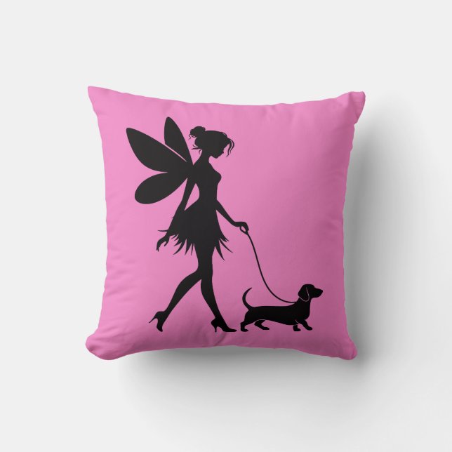 Almofada Fairy Walking Dachshund  (Frente)