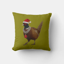 Almofada Faisão com aspecto festivo de Natal