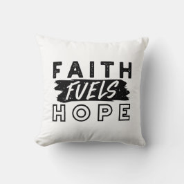 Almofada Faith Fuels Hope Quote – Uplifting Christian Art