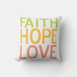 Almofada Faith Hope Amor Travesseiro Cristão Inspirador