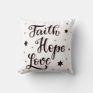 Almofada Faith Hope Love Travesseiro decorativo