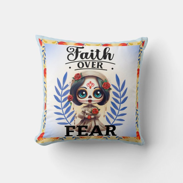 Almofada Faith Sugar Skull (Frente)