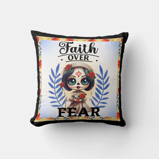 Almofada Faith Sugar Skull (Frente)
