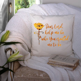 Almofada Faith Sunflower com citação de oração