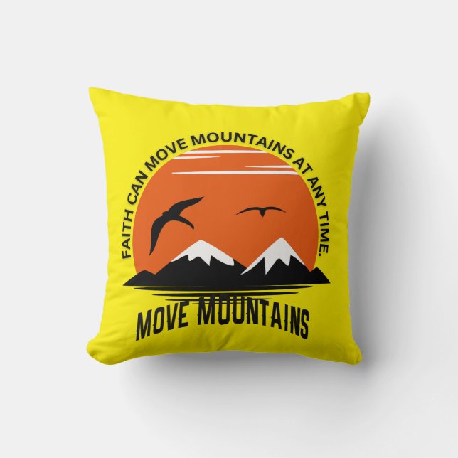 Almofada Faithful Comfort – Mountain Sunset Throw Pillow (Frente)