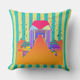 Almofada Faixa de Aqua Amarelo Residencial