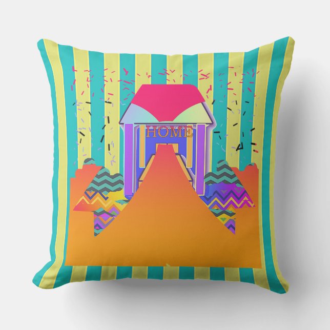 Almofada Faixa de Aqua Amarelo Residencial (Frente)