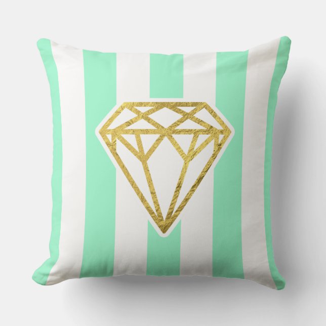 Almofada Faixa de Casa com Diamante de Folha de Ouro (Frente)