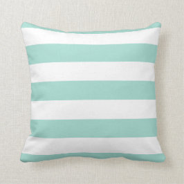 Almofada Faixas de Seafoam Verde e Branca