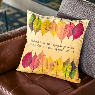 Almofada Fall Autumn Deixa Sinfonia Amarelo Vermelho
