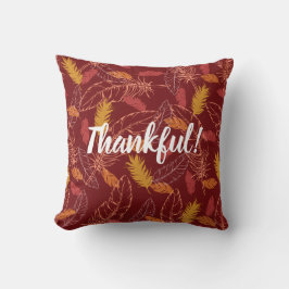 Almofada Fall Feathers Thankful/Blessed Throw Pillow