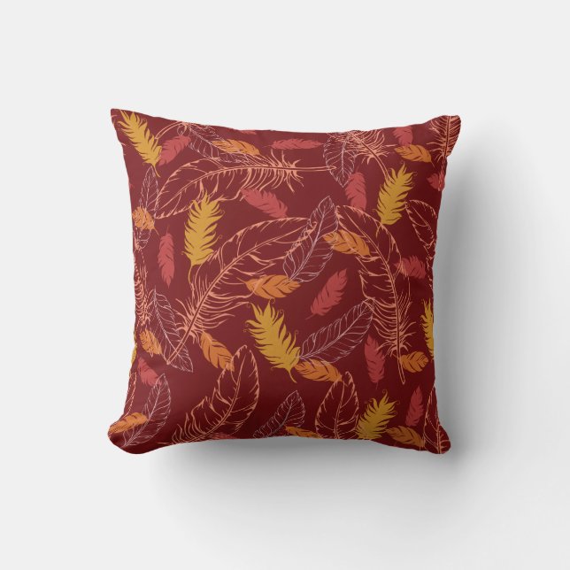 Almofada Fall Feathers Throw Pillow (Frente)