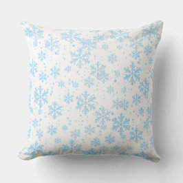 Almofada Falling Blue Snowflakes 
