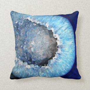 Almofada Falln Geode de cristal azul